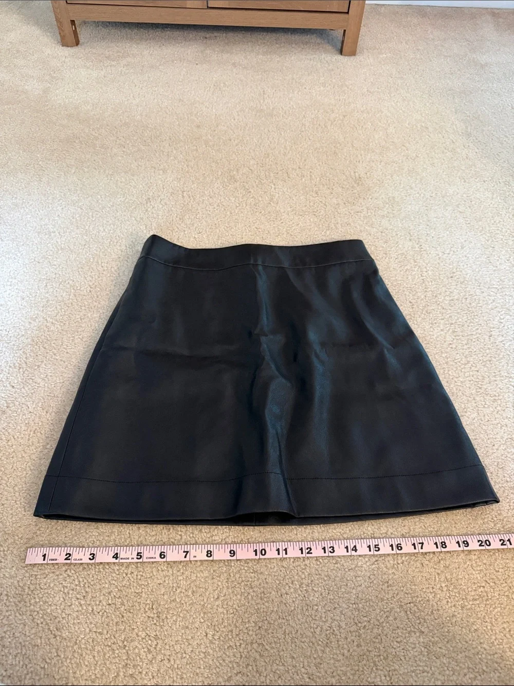 J. Crew Black Faux Leather A-Line Skirt 6
